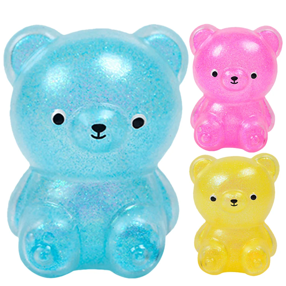 

3 Pcs Childrens Toys Decompression Cartoon Small Stretchy Squeeze Stress Supple Christmas Animal Relief Compact
