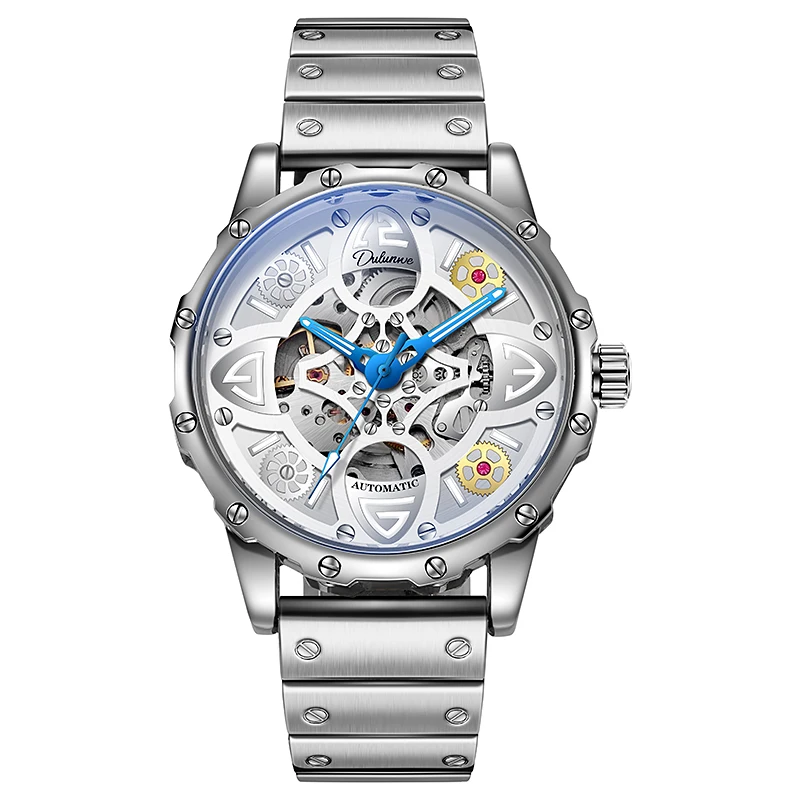 

Automatic Mechanical Watch Men Luxury Brand Stainless Steel Skeleton Watches Male Luminous Clock Relogios Masculinos