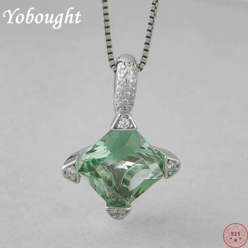 Ciondoli Con Ciondoli In Argento Sterling S925 Per Donna Uomo New Fashion Rhombus Green Crystal Zircone Palace Style Jewelry Spedizione Gratuita