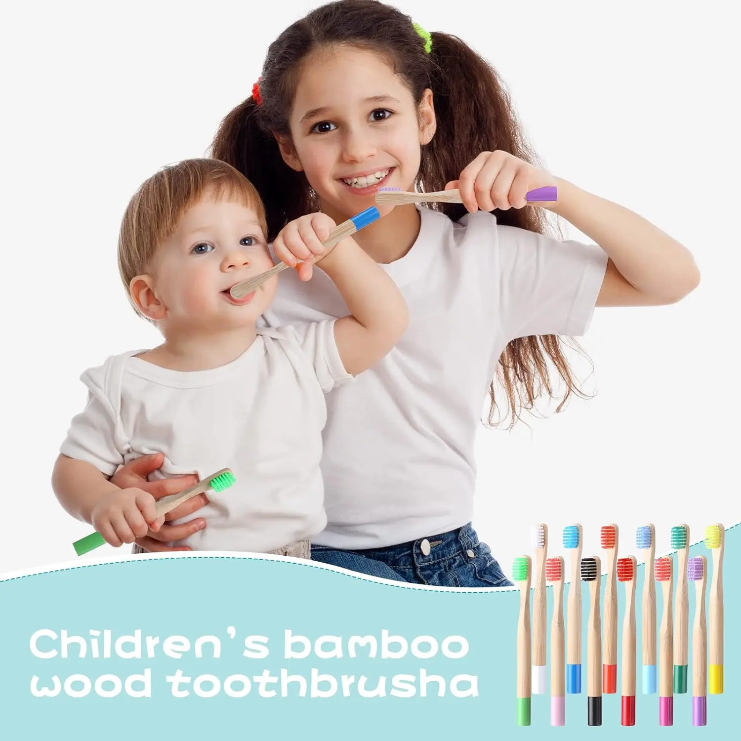 Eco-Friendly Biodegradable Bamboo Toothbrush Set with Comfortable Medium Bristles – Pack of 10