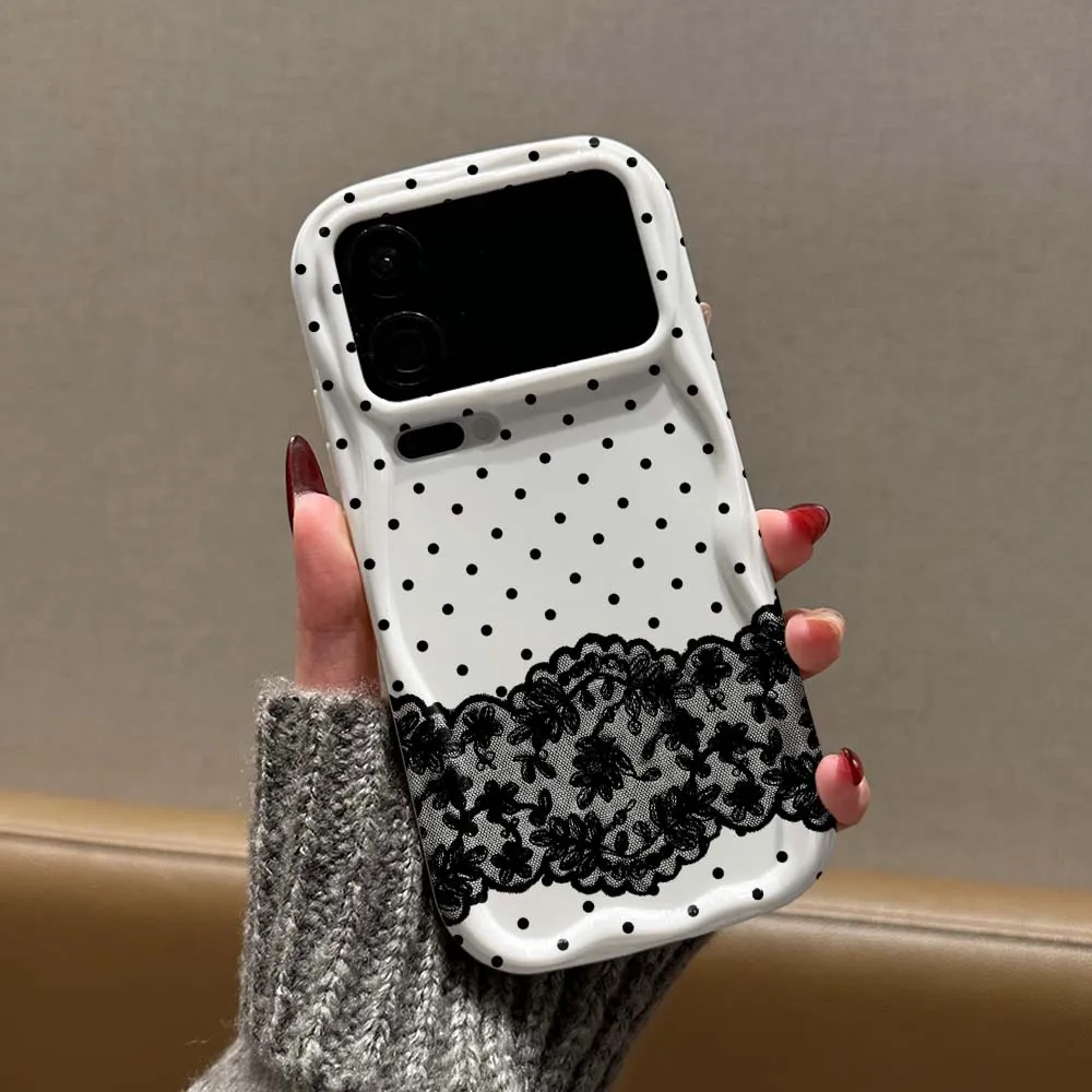 Luxurious Polka Dot Lace Print Phone Case - Soft Wave Oil Cover