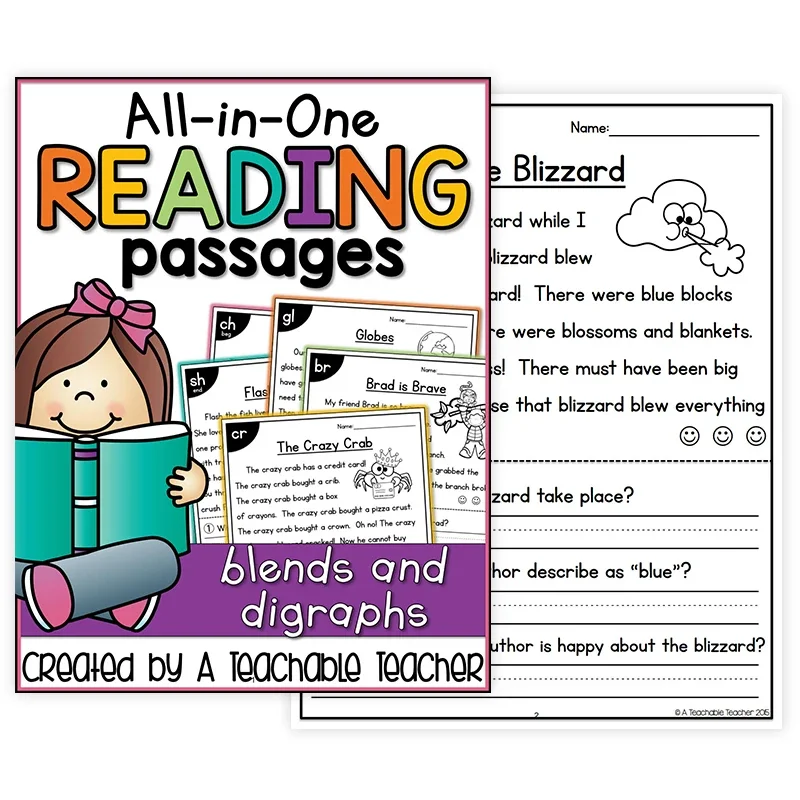 4books/set Phonics Reading Comprehension Passages practice phonics skill learning classroom for kid 5