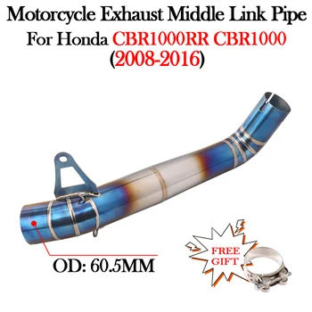 Slip On For HONDA CBR1000RR CBR1000 CBR 1000RR 2008 - 2016 Motorcycle Exhaust Titanium Alloy Middle Link Pipe Modify Escape Moto