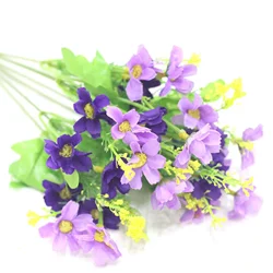 Artificial Gerbera Daisy Flower Bouquet for Home and Garden Decoration (Purple)