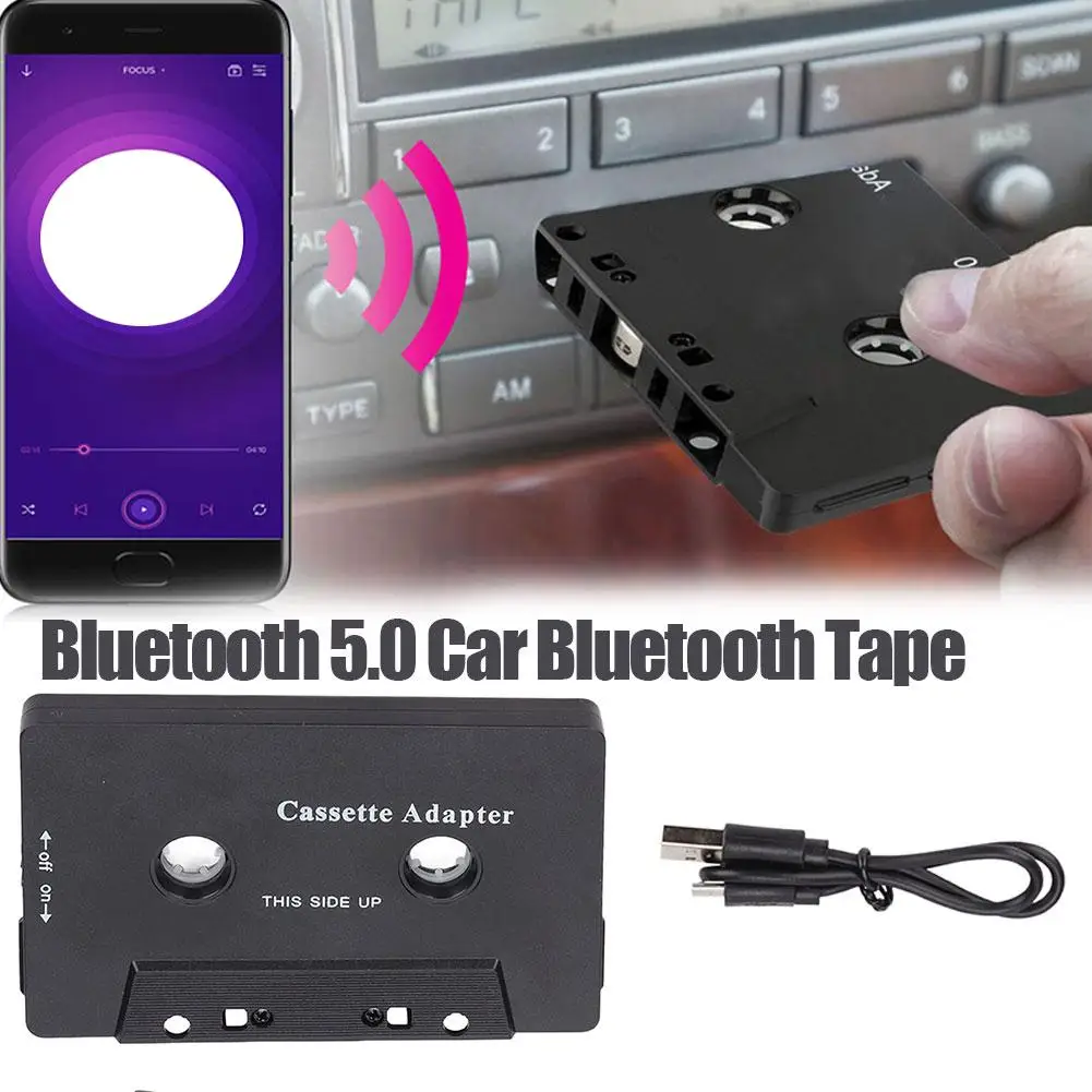 Car Audio Bluetooth 5.0 Cassette Receiver, Cassette Bluetooth Adapter For Car Tape Player, Wireless Cassette Aux Adapter For Car