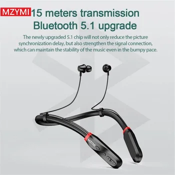 MZYMI Wireless Earphones 200 Hour Play Bluetooth Headphone Neckband 9D Stereo Sports Waterproof Earbuds For Android iOS 4