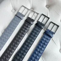 Simple leather braided needle Buckle belt Universal men's and women's calfskin West Belt suit with business belt 1