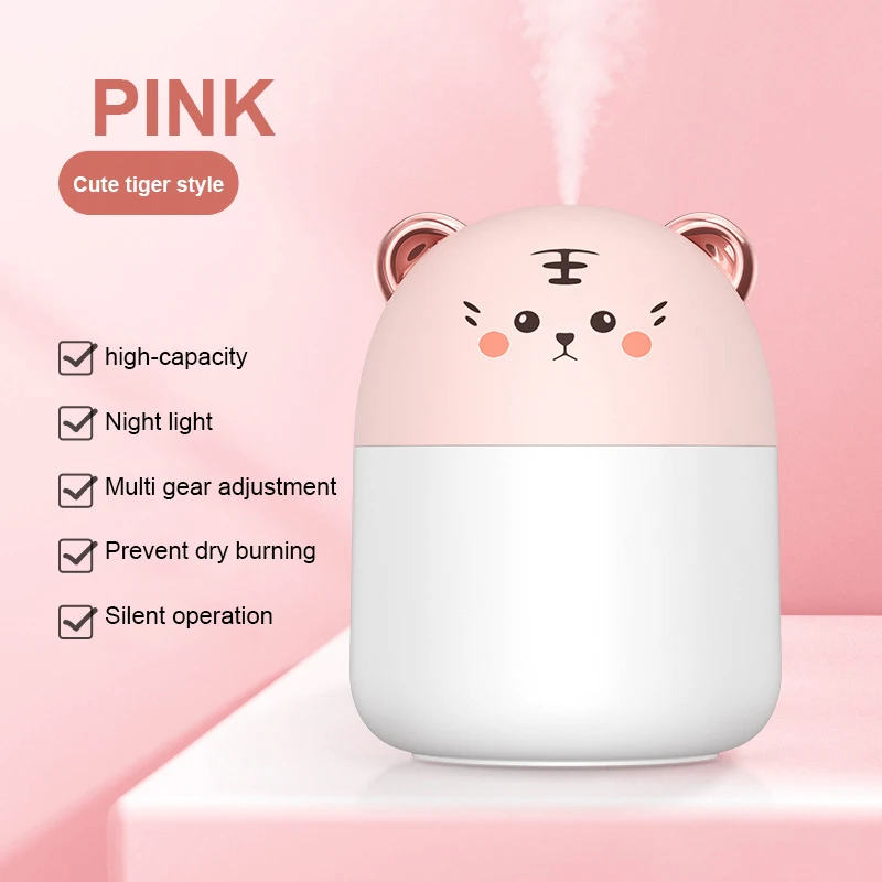 

250 мл симпатичный увлажнитель воздуха с холодным распылением со встроенным мини USB Автомобильный увлажнитель воздуха очиститель ароматерапия увлажнитель для автомобиля дома