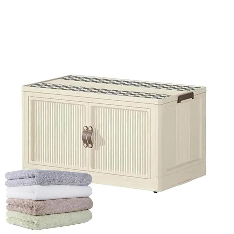 

Collapsible Storage Bins With Lids Stackable Cabinet Bins With Lid Folding Design Cabinet Organizing Artifact For Bedding
