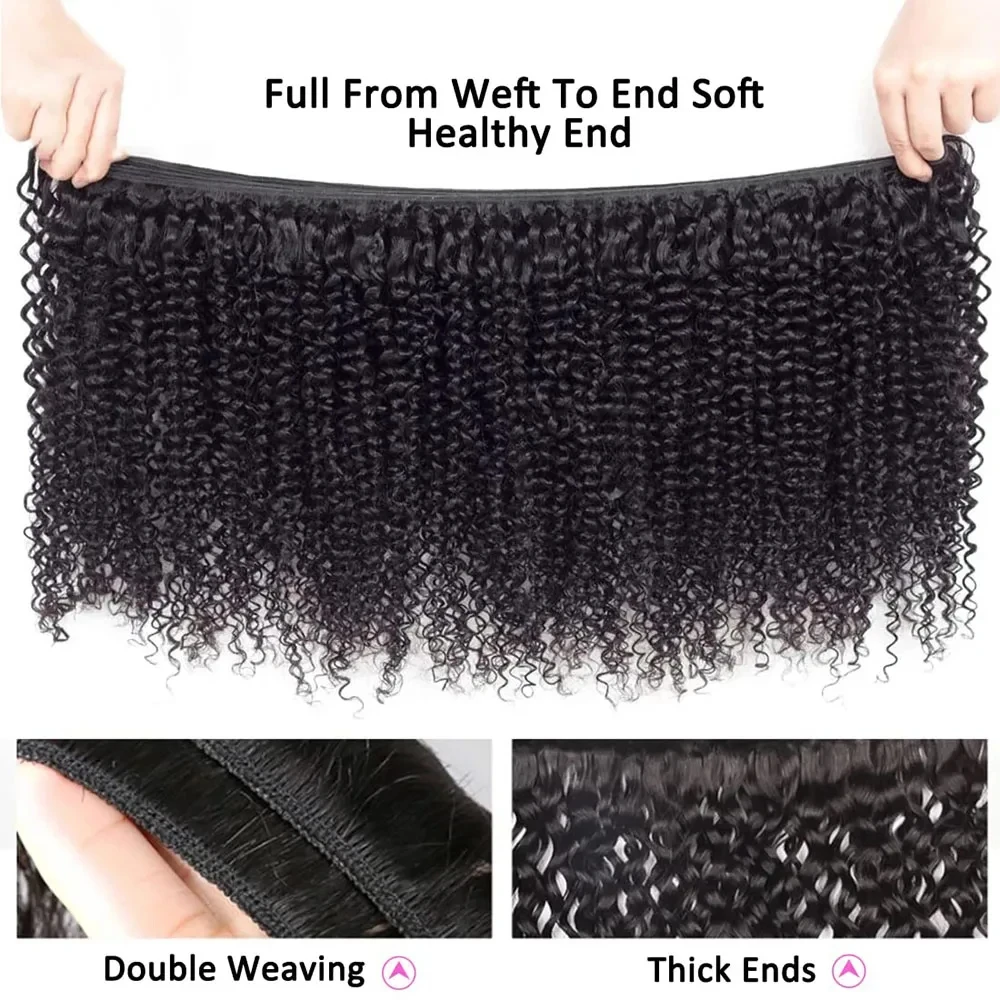 Brazilian Kinky Curly Human Hair Bundles Unprocessed 100% Human Hair Extensions Jerry Curly Natural 8-30Inch 1/3/4pcs Bundles