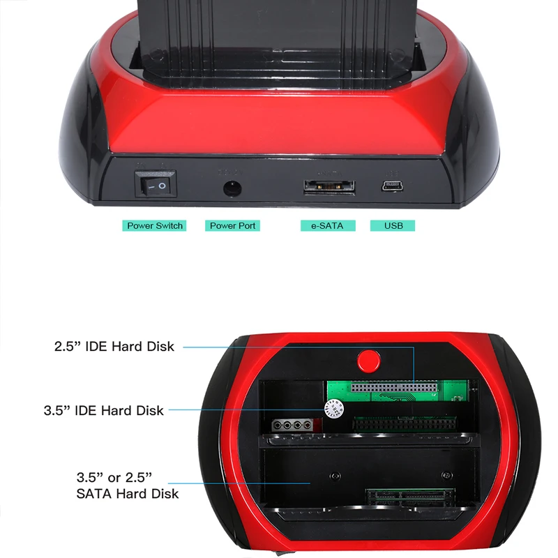 For 2.5 3.5 inch IDE SATA HDD SSD Docking Station With Card Reader USB to SATA IDE Dual External Hard Disk Drive Box hd externo hdd enclosure external hard drive housing