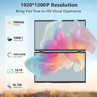 14'' Portable Dual Monitor 1.2K 1920*1200P Stacked Foldable Dual Screen For PC Laptop Screen Extender  180° Automatic Rotation - Image 2