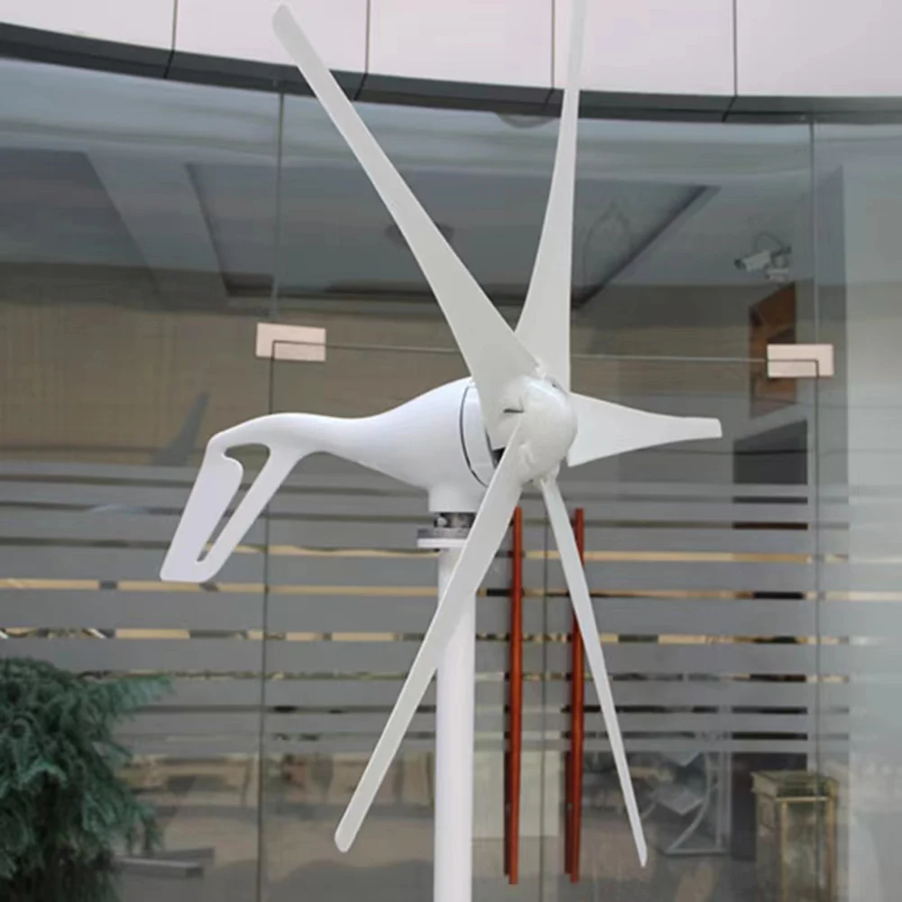horizontal windturbine generator 24v three five blades windmill with 300w 600w wind charge controller for free