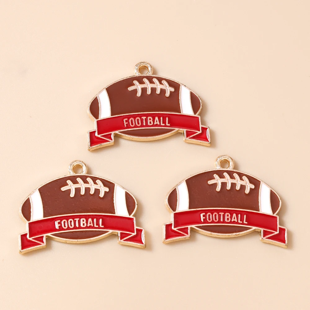 Leslie 10 Stück niedliche Liebes-Sport-Anhänger, Baseball, Volleyball, Fußball, Anhänger für Halsketten, Armbänder, DIY-Schmuckherstellung, Zubehör – Detail 5