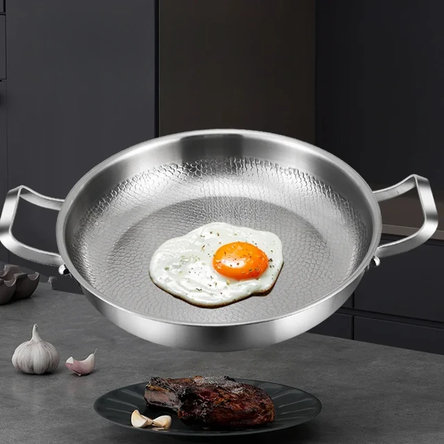 German High-end Titanium Pan Uncoated Steak Frying Pan Titanium Non-stick Pan Universal Induction Cooker