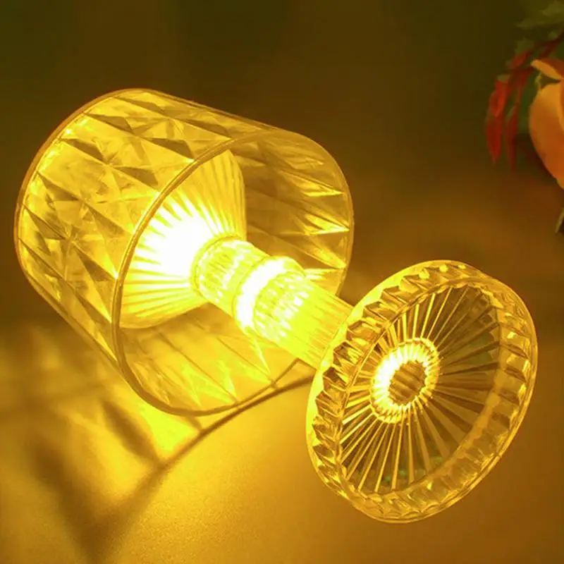 LED Crystal Mini Desk Lamp Night Light Bedside Festive Wedding Decoration Table Lights Atmosphere Button With Button Battery led night light night light led night lamp