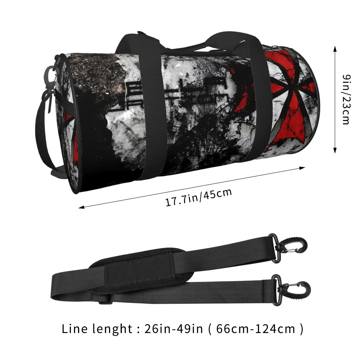 R-Resident-Game-E-Evil Gym Bag Cool Movie Weekend Sports Bags with Shoes Training Custom Handbag Fitness Bag For Male Female 2