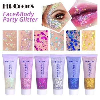 Heallor Portable Multifunctional Eye Glitter Nail Hair Body Face Glitter Gel Art Flash Loose Sequins Cream Festival Glitter Deco - Thumbnail 2