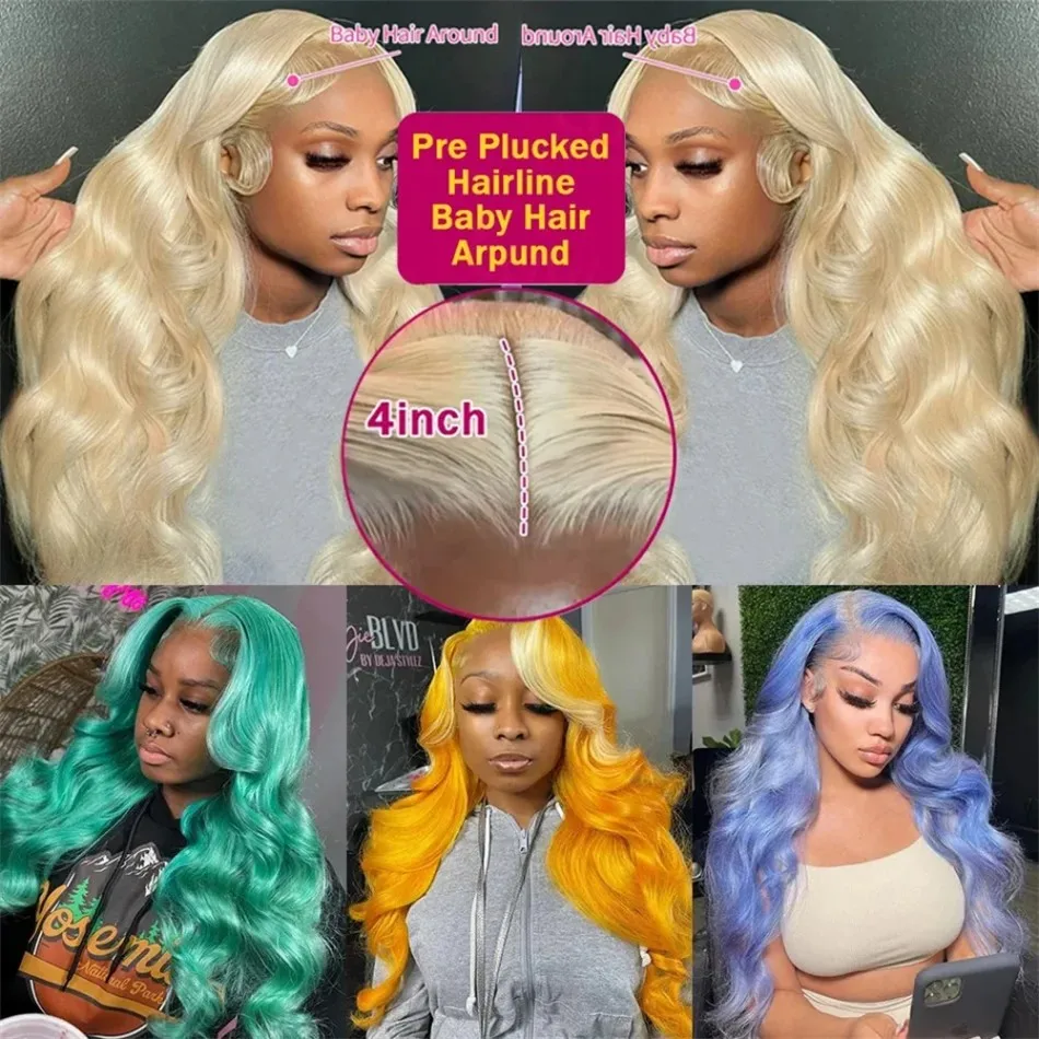 613 Blonde Human Hair Wig 100% Deep Wave 13X6 Hd Lace Frontal Wigs 38 Inch Pre Plucked Brazilian Wigs Lace Front Wig For Women