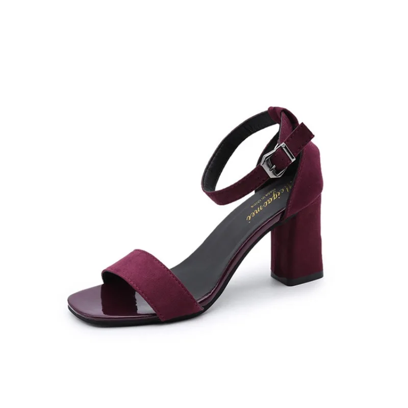 Women's 2024 Summer Fashion Sandals Medium High Heel Outdoor Sandalias Elegant Wedding Shoes Bridal Plus Size 34-40 Buckle Strap