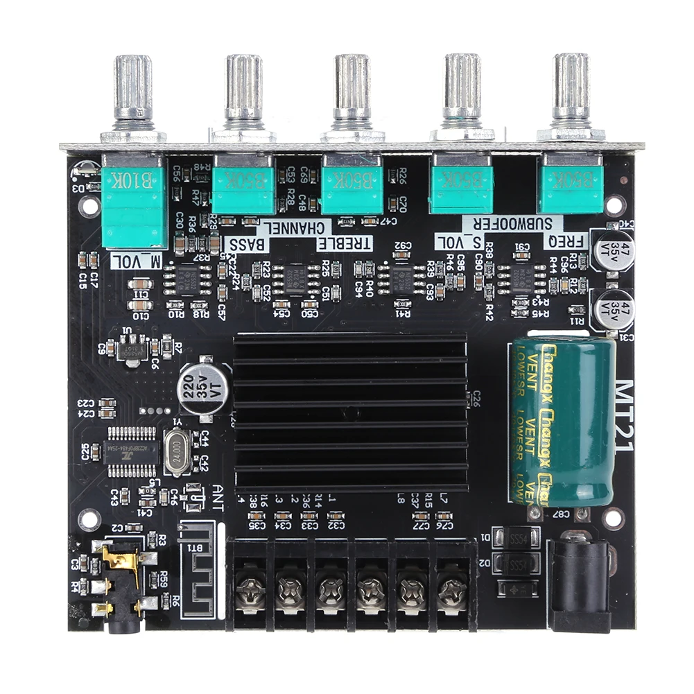 ZK-MT21 디지털 파워 서브우퍼 앰프 보드, 2x50W + 100W 2.1 채널 BT5.0 AUX