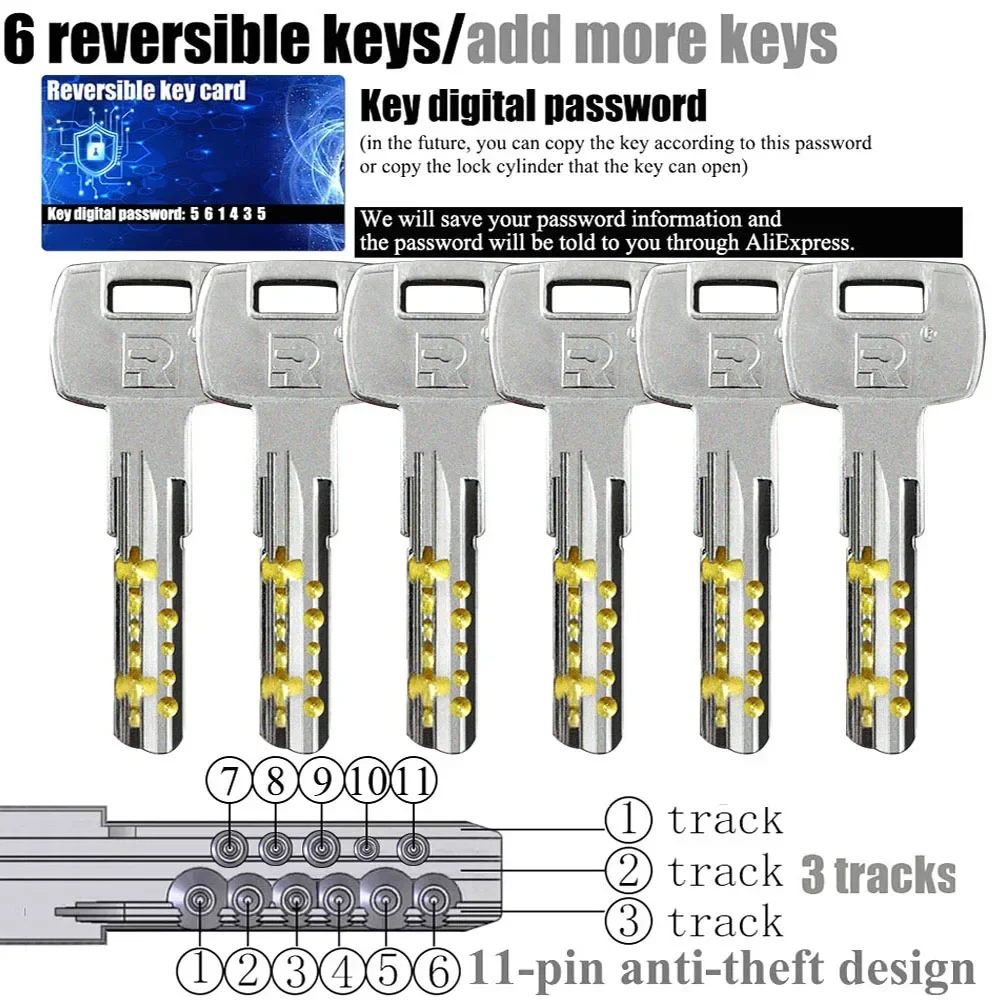Double clutch door lock cylinder Keys can be used at both ends of the lock cylinder at the same time.forgot to remove key