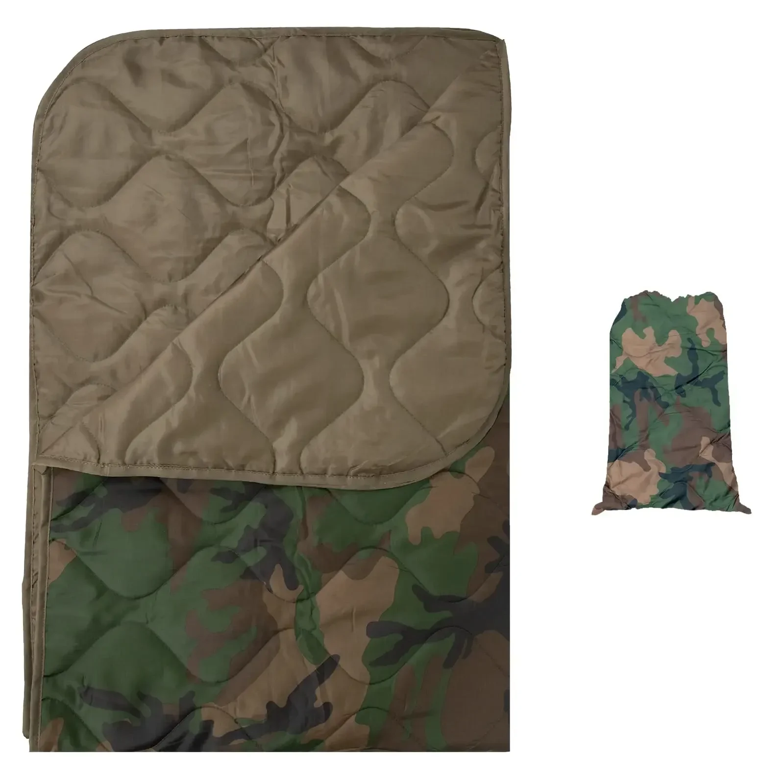 

Camo Woobie Military Ultralight Camping Quilt Travel Outdoor Camouflage Blanket Portable Warm Sleeping Bag Pad Poncho Hunting