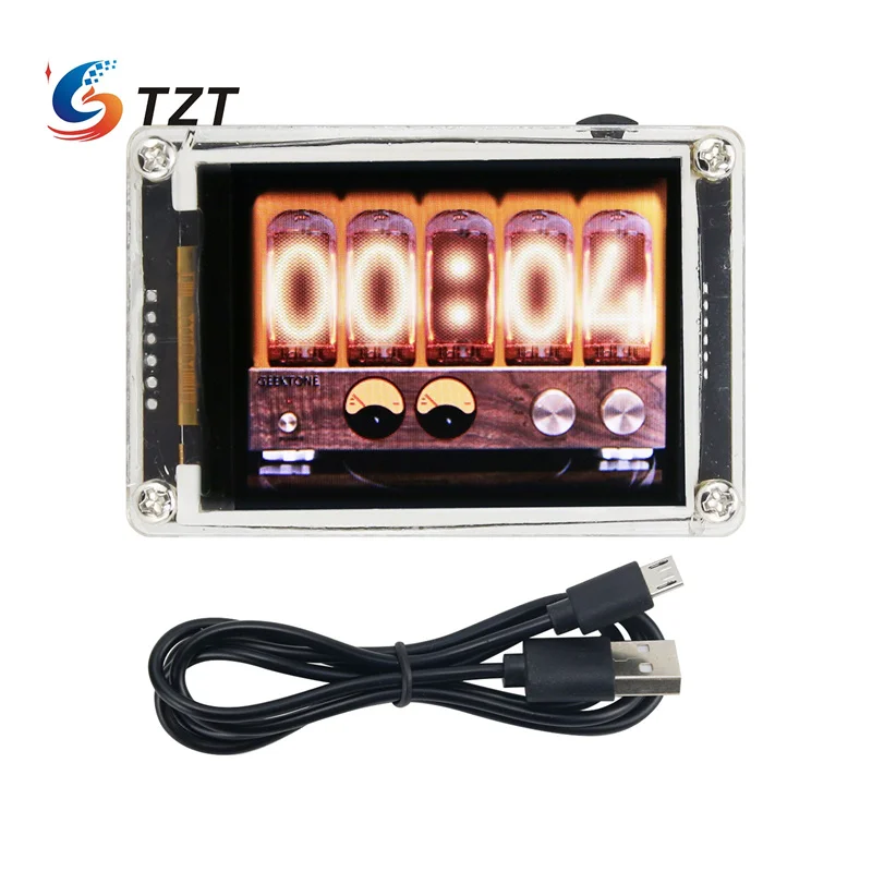 Geektone 2.4 "Plug-In/Alimentato A Batteria/Gps Plug-In Nixie Tube Clock Vu Meter Display A Spettro Musicale A Controllo Vocale True Color