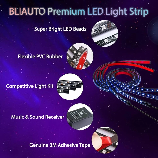 Kit de luces LED para Chasis de coche, lámpara de neón de 12V, iluminación  debajo del cuerpo, luz LED de atmósfera, aplicación de Control de sonido,  tiras flexibles RGB - AliExpress