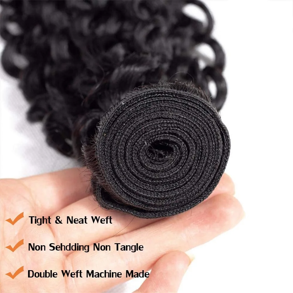 Brazilian Hair Weave Bundles Raw Curly Human Hair Bundles 28 30 32 Inch Water Deep Wave Bundle Remy Virgin Extension 3 4