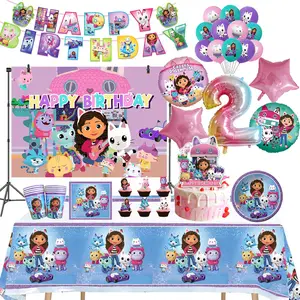 76Pcs Decoration Anniversaire Gabby, Deco Anniversaire Gabby 6 Ans,  Decoration Anniversaire Fille Gabby, Ballon Anniversaire[u7796] - Cdiscount  Maison