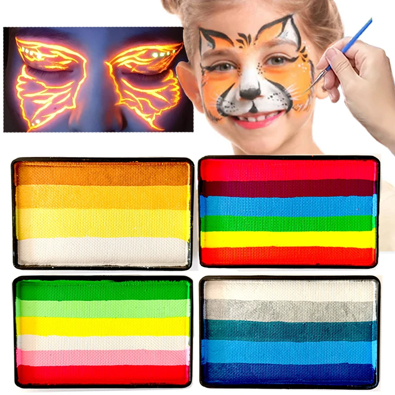 16 Colors Facepaint Palette for Children Kids Neon Rainbow Face