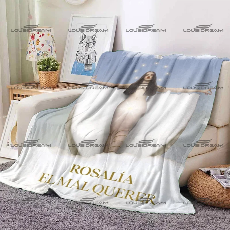 Pop Female Star Flannel Decorative Thin Blanket Rosalia Vila Tobella Beautiful Photo Blanket Portable Home Travel Office Blanket 5