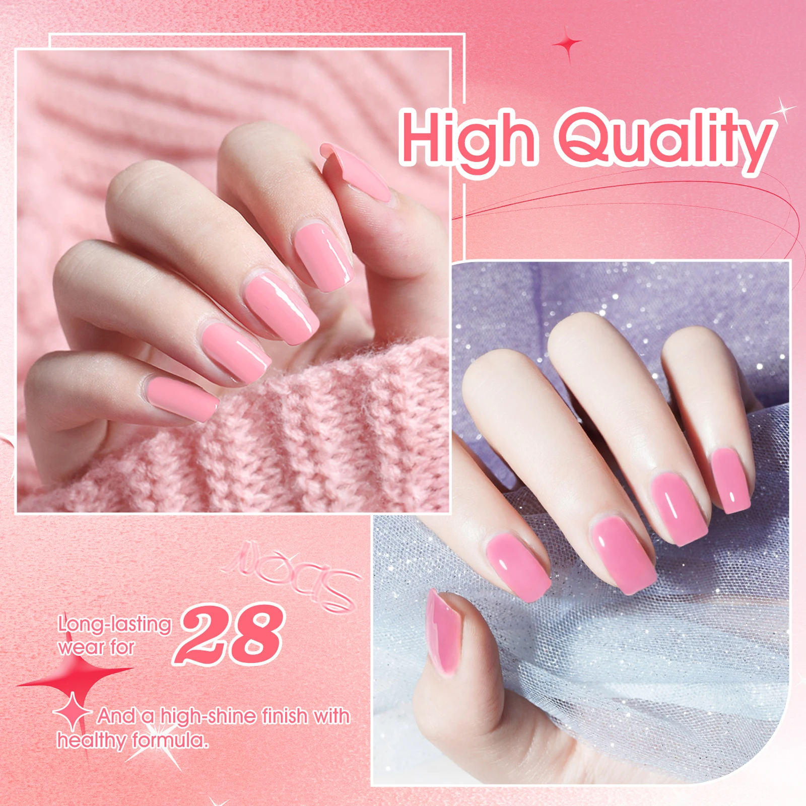 Duolingdai Poly Gel Nagel-Set Starter 4 Farben Natürliches Klares Poly Nagelgel Schnelltrocknend Nagelpflege 28 Tage Haltbar DIY Salon Zuhause – Detail 4
