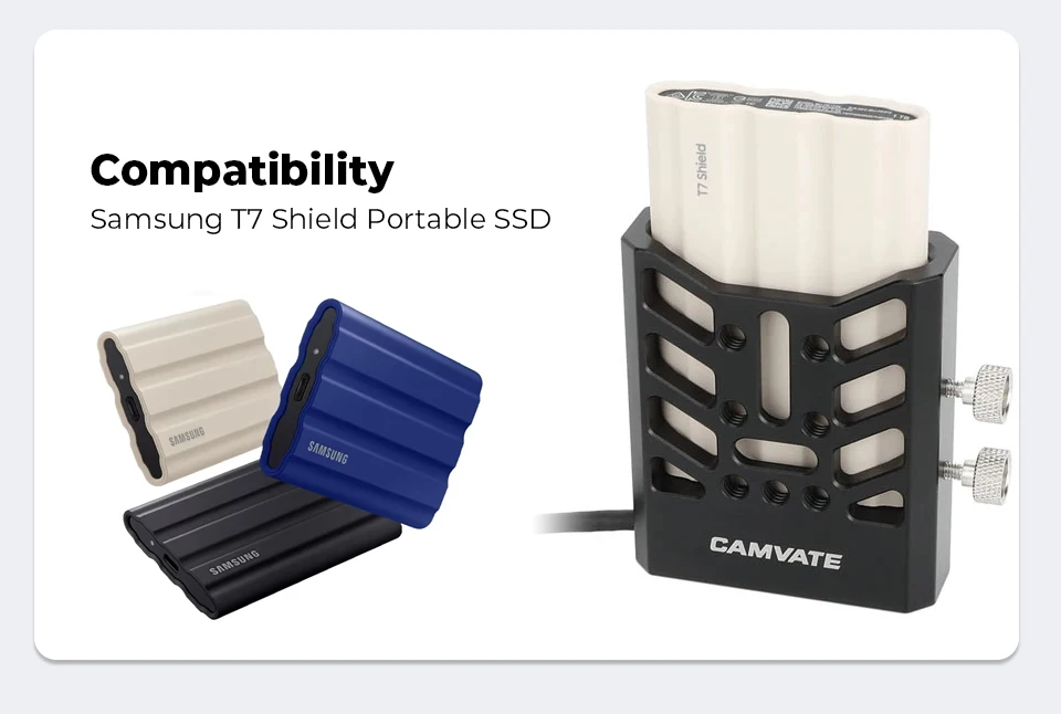 Mount Bracket SSD Holder With 1/4"-20 Screws and USB-C 3.2 Gen2 10 Gb/s Connecti
