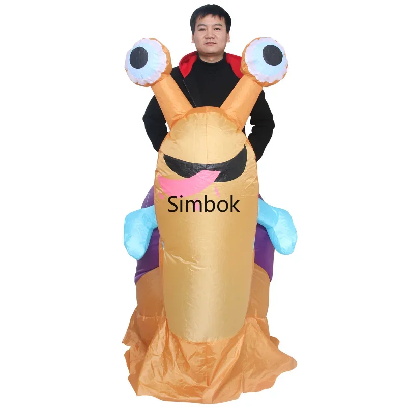 

Halloween Party Inflatable Costume Cycling Snail Funny Blow Up Suit Party Clothing Fancy Dress for Adult