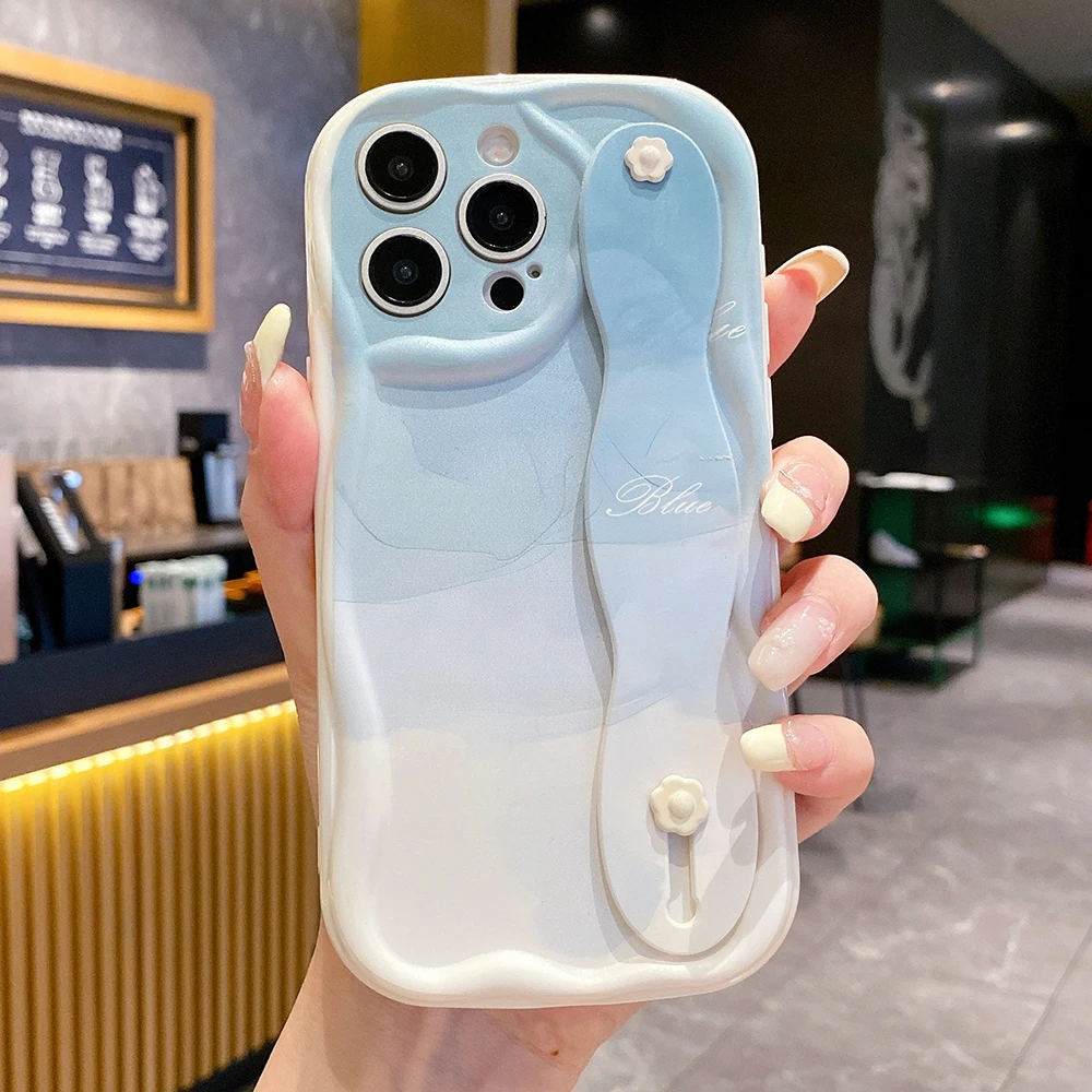 Gradient Phone Case with Wrist Strap and Holder
