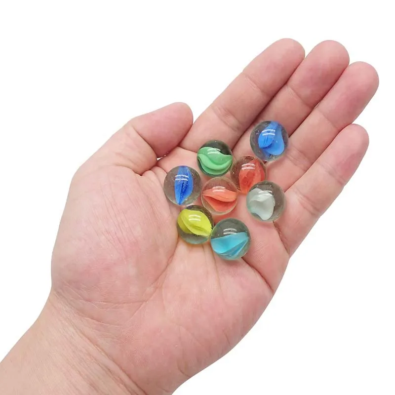 100Pcs 14MM Cats Eyes Glass Shooter & Marbles Colorful Patterned Glass Beads Clear Marble Balls Kids Playthings 4