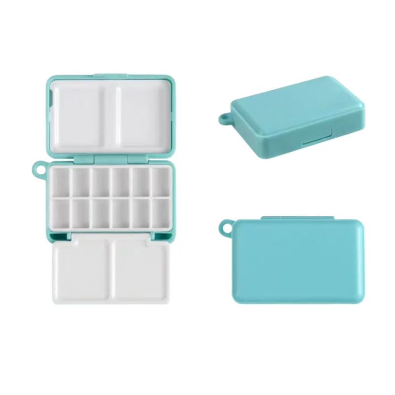 Empty Mini Portable Tri-fold Watercolor Paint Box 12 Grid Travel Palette Artist Beginner Professional Painting Art Supplies paint tray color palette watercolor palette