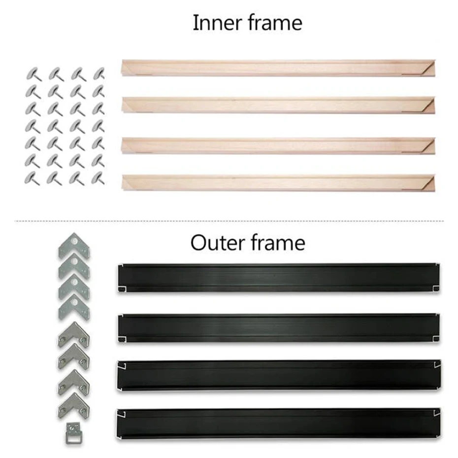 Large Aluminum Picture Frames Kit for Oil Paintings and Canvas Prints Artwork Minimalist Wall Art Decor 50x70 60x80cm photo frame art frames