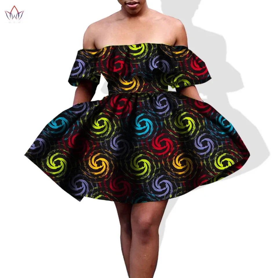 Robe Tunique En Pagne Manche 3/4 Taille Avec Fausses Poches - Yoruba