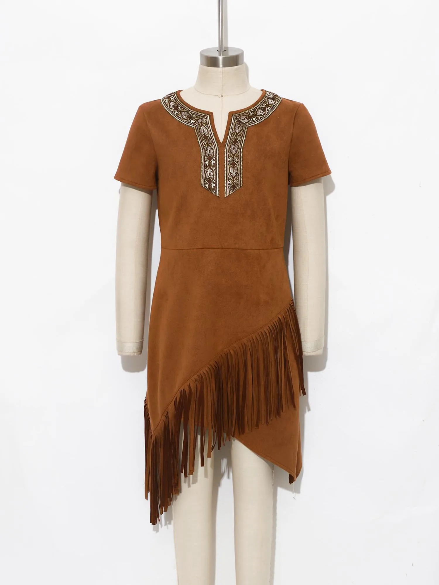 Costumi da Principessa Indiana per Halloween, Costume da Cacciatrice Pocahontas per Ragazze, Abito da Festa Purim e Mardi Gras, Vestito da Selvaggia della Foresta - immagine 3