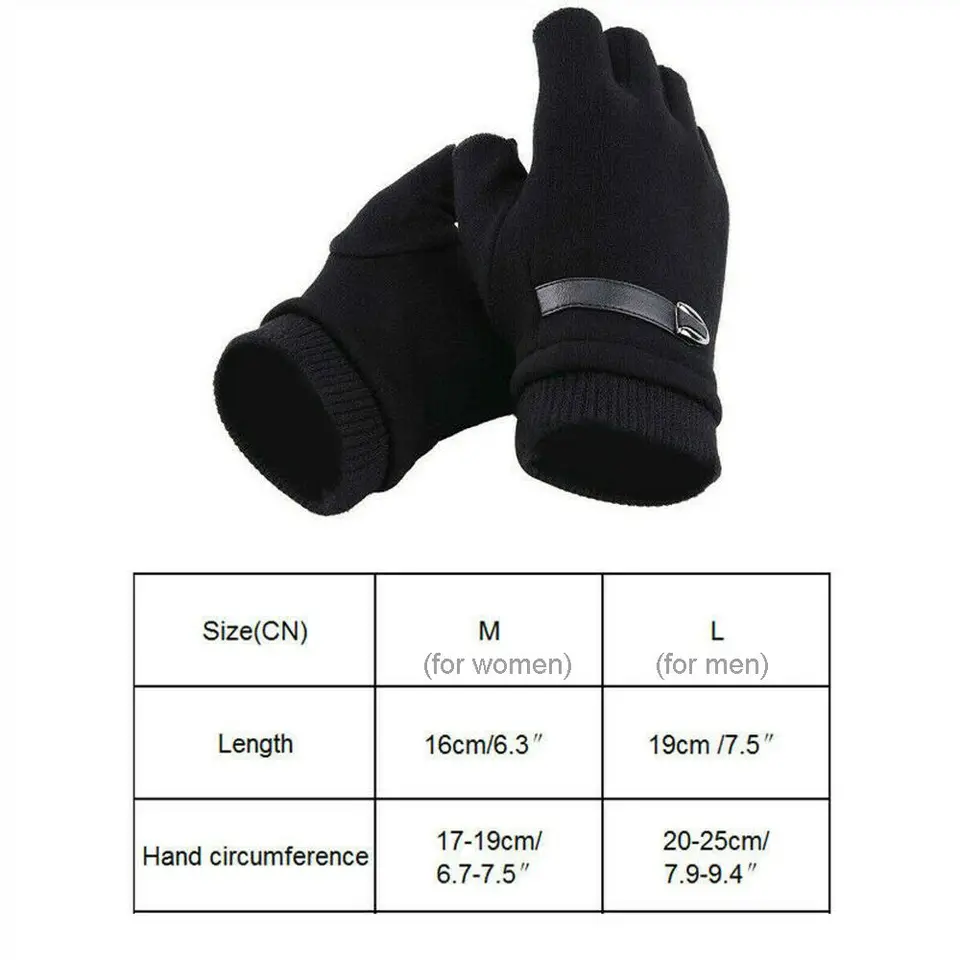 2 Paia Guanti Senza Dita Invernali Unisex - Morbidi In Acrilico, Per Touchscreen, Nero E Grigio, Taglia Unica 18 Cm - 2