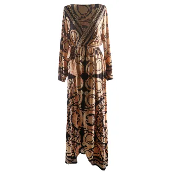 Sexy Dress Women Fashion  African National Print Lady Party Dresses Vintage Casual Long Dress Africa Clothing 4