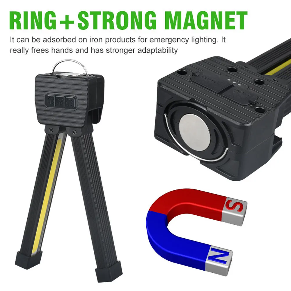 LED Flashlight LED Work Light Work Light Gym Lamp for Posing,7th Gear Dimming,Portable Magnet LED Flashlight with Hook