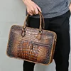 New Fashion Alligator Men's Briefcase Crocodile Pattern Cow Leather Travel Bags Handbags Men Shoulder Bag Messenger Laptop Bags 2