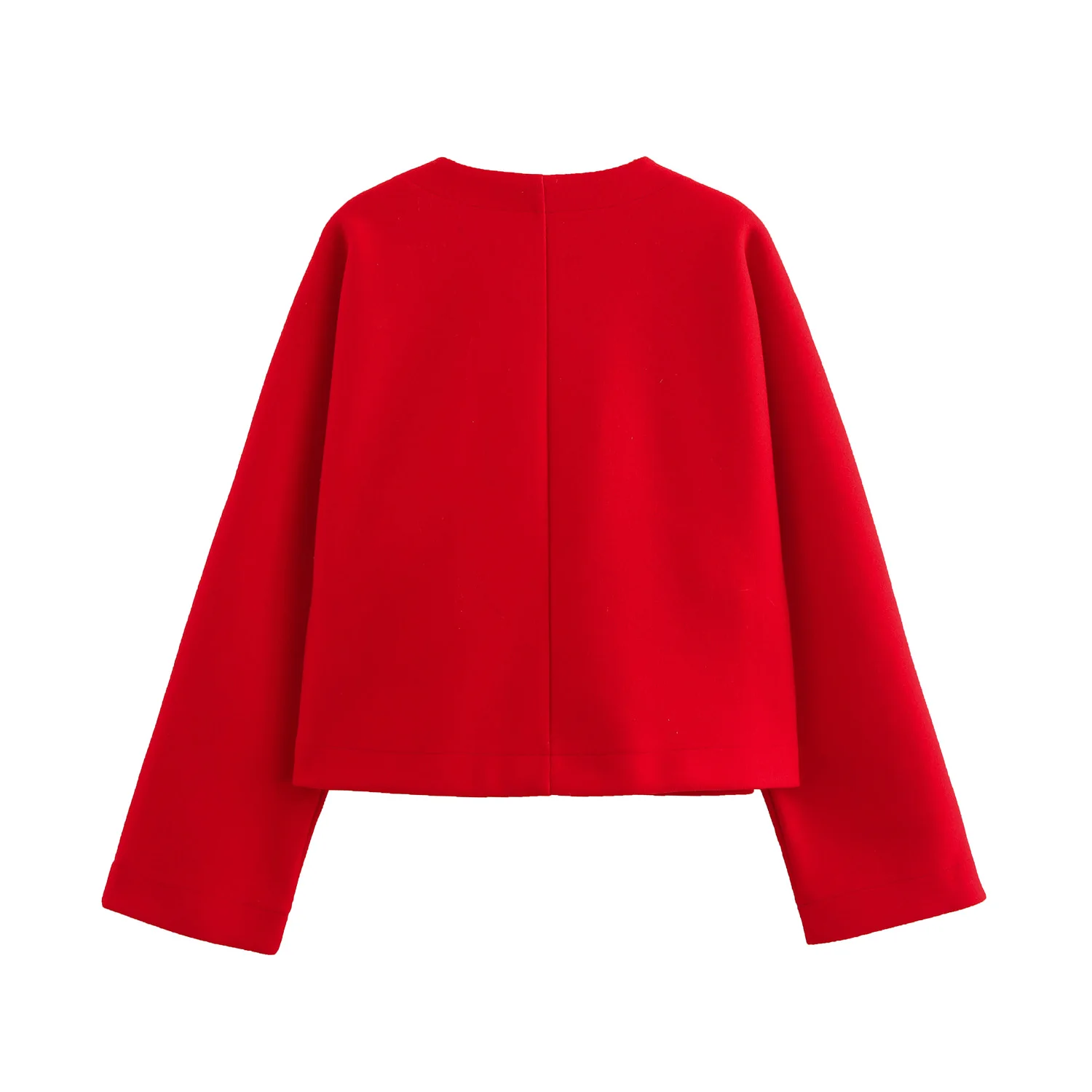 Vintage V-Neck Autumn Outwear For Women Patchwork Solid Long Sleeve Loose Streetwear Casual Jackets Top Ladies Coat