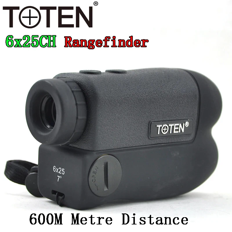 

TOTEN Portable 6x25 Laser Rangefinder LCD Optics Monocular 600M Metre Distance For Golf Hunting Telemeter Range Finder Telescope