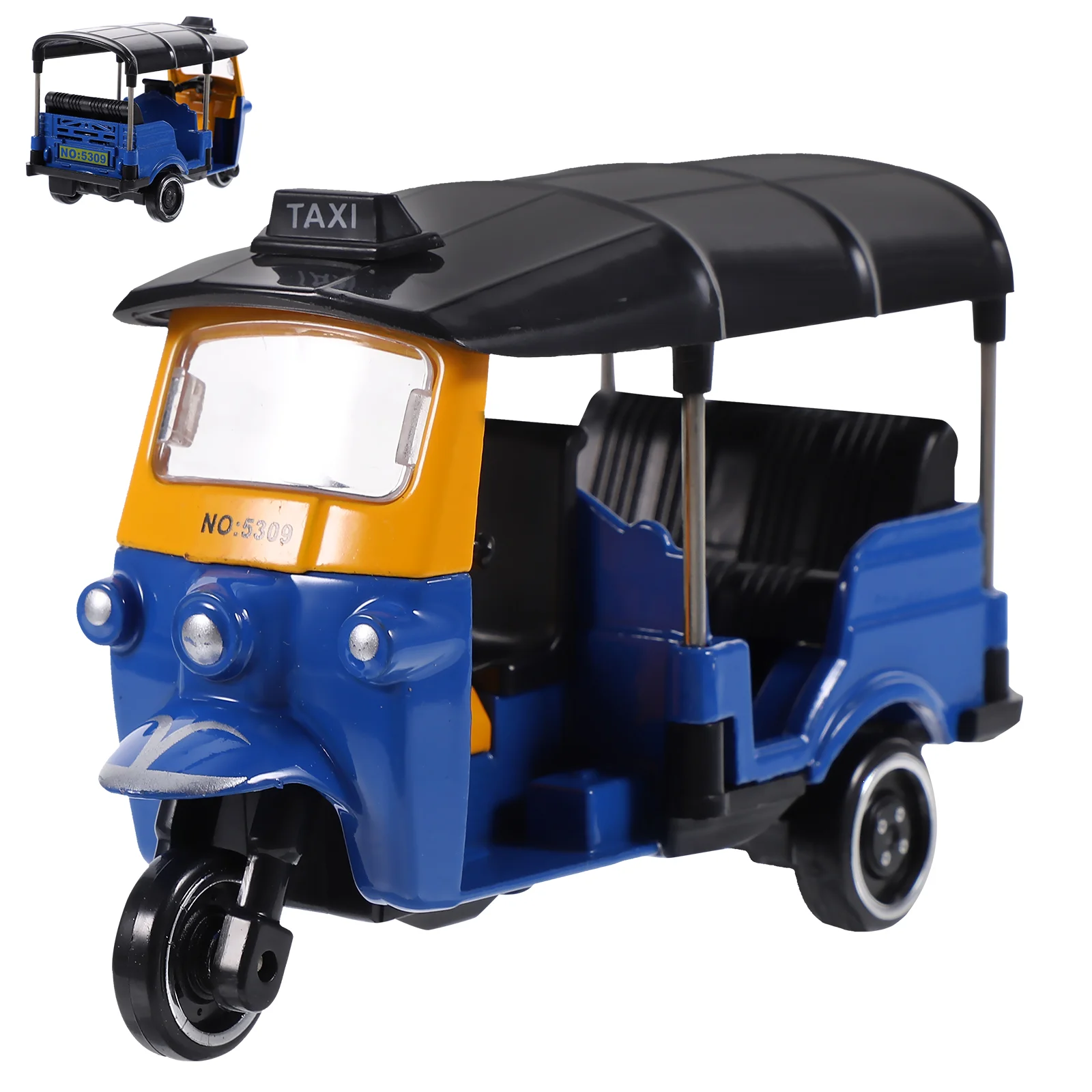 

Thai Tricycle Model Toy Simulation Tuk Tuk Car Figurine Children Vehicle Toy Modeling Desktop Cake Topper Decoration Birthday