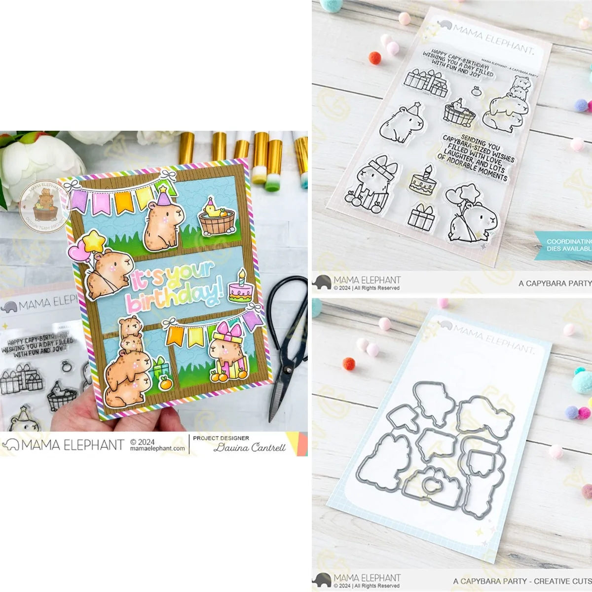 

A Capybara Party New Metal Cutting Dies Stamps Scrapbook Diary Decoration Embossing Cut Dies Template DIY Greeting Card Handmade